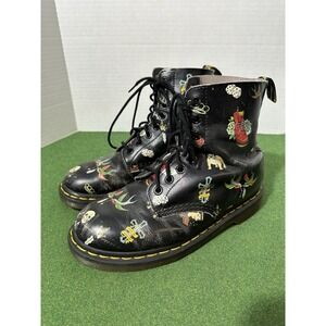Dr. Martens 1460 Pascal Tattoo Skull Louie Boots - Women's Size 7